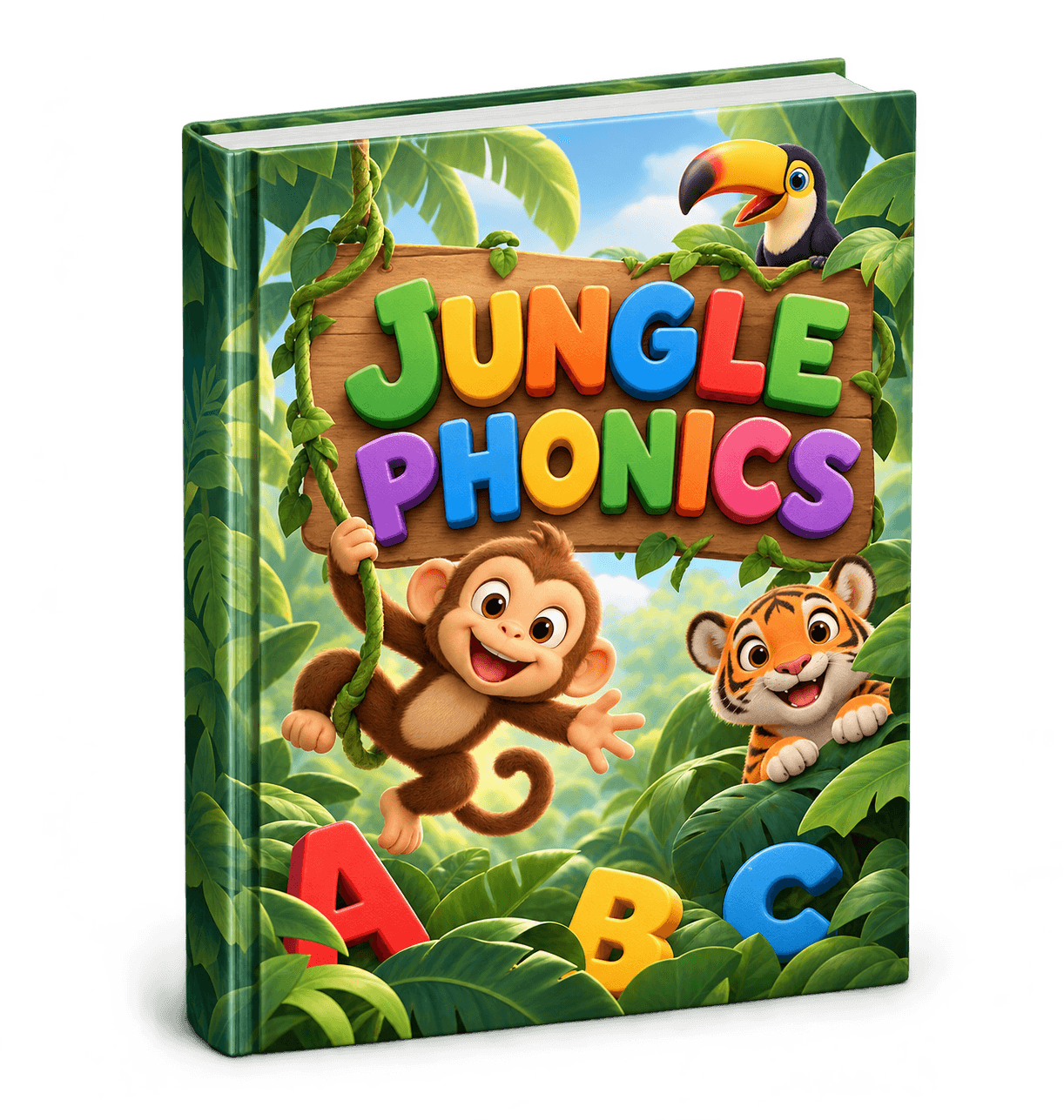 موکاپ کتاب دورهٔ Jungle Phonics
